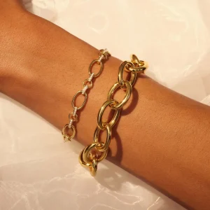 Bibbiena Poppi Adriane 925 sterling zilver gold plated Schakelarmband