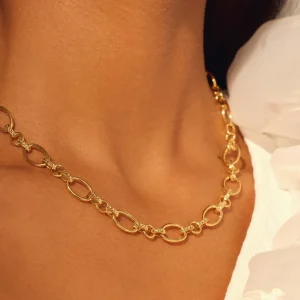 Bibbiena Poppi Clara 925 sterling zilver gold plated Schakelketting