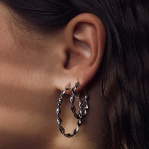 Bibbiena Poppi Viviana 925 sterling zilveren oorringen met twist