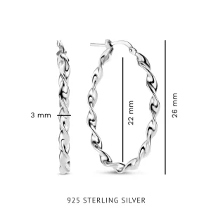 Bibbiena Poppi Viviana 925 sterling zilveren oorringen met twist