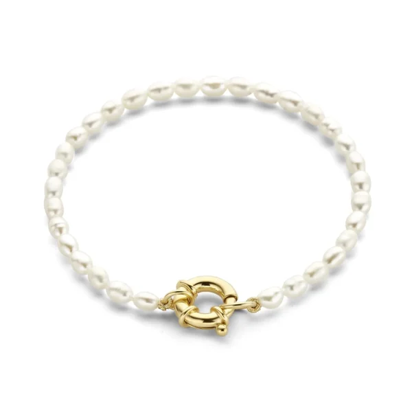 Brioso Cortona Bella 925 sterling zilveren gold plated parel armband