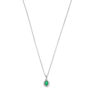 Mia Colore Verdi 925 sterling zilver Ketting met groene zirkonia steen