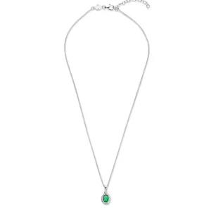 Mia Colore Verdi 925 sterling zilver Ketting met groene zirkonia steen