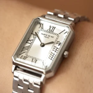 Orologio rechthoekig dameshorloge zilverkleurig