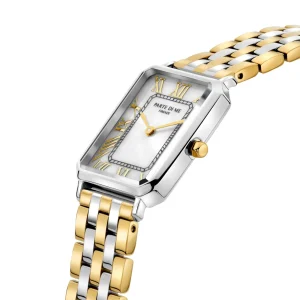 Orologio rechthoekig dameshorloge goudkleurig en zilver