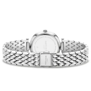 Orologio rond dameshorloge zilverkleurig en zwart