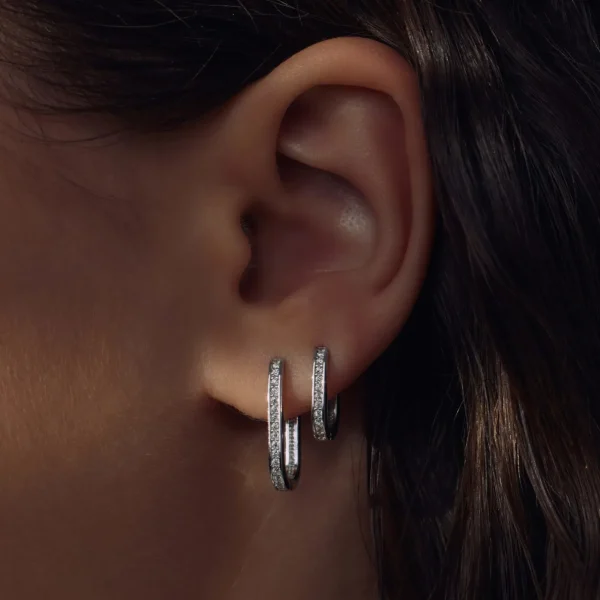 Ponte Vecchio Elina 925 sterling zilver Creolen met zirkonia stenen