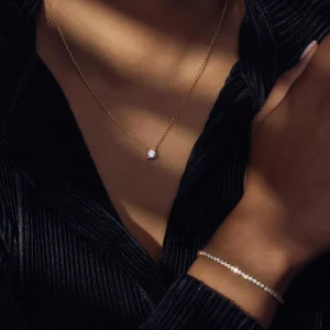 Ponte Vecchio Sofia 925 sterling zilver gold plated Ketting met zirkonia steen