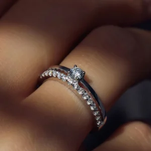 Ponte Vecchio Uffizi 925 sterling zilveren ring met zirkonia stenen