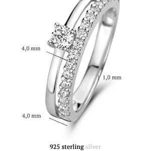Ponte Vecchio Uffizi 925 sterling zilveren ring met zirkonia stenen