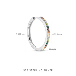 Santa Maria del Fiore 925 sterling zilveren oorringen met gekleurde zirkonia stenen