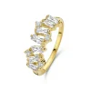 Santa Maria della Base 925 sterling zilver gold plated ring met zirkonia stenen