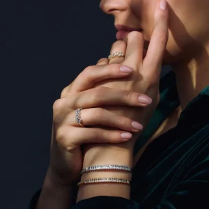 Santa Maria della Base 925 sterling zilver gold plated ring met zirkonia stenen