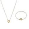 Sorprendimi 925 sterling zilver gold plated Ketting en armband Giftset met zoetwaterparels