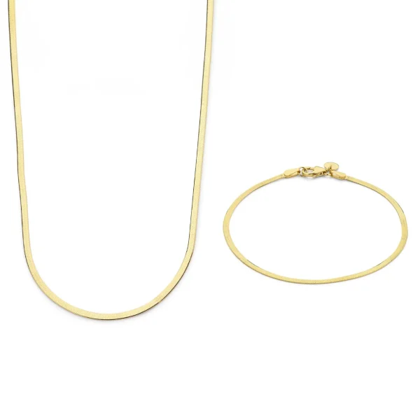 Sorprendimi 925 sterling zilver gold plated Ketting en armband giftset